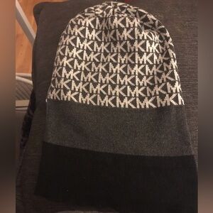Michael Kors Black and Gray Beanie Winter Hat